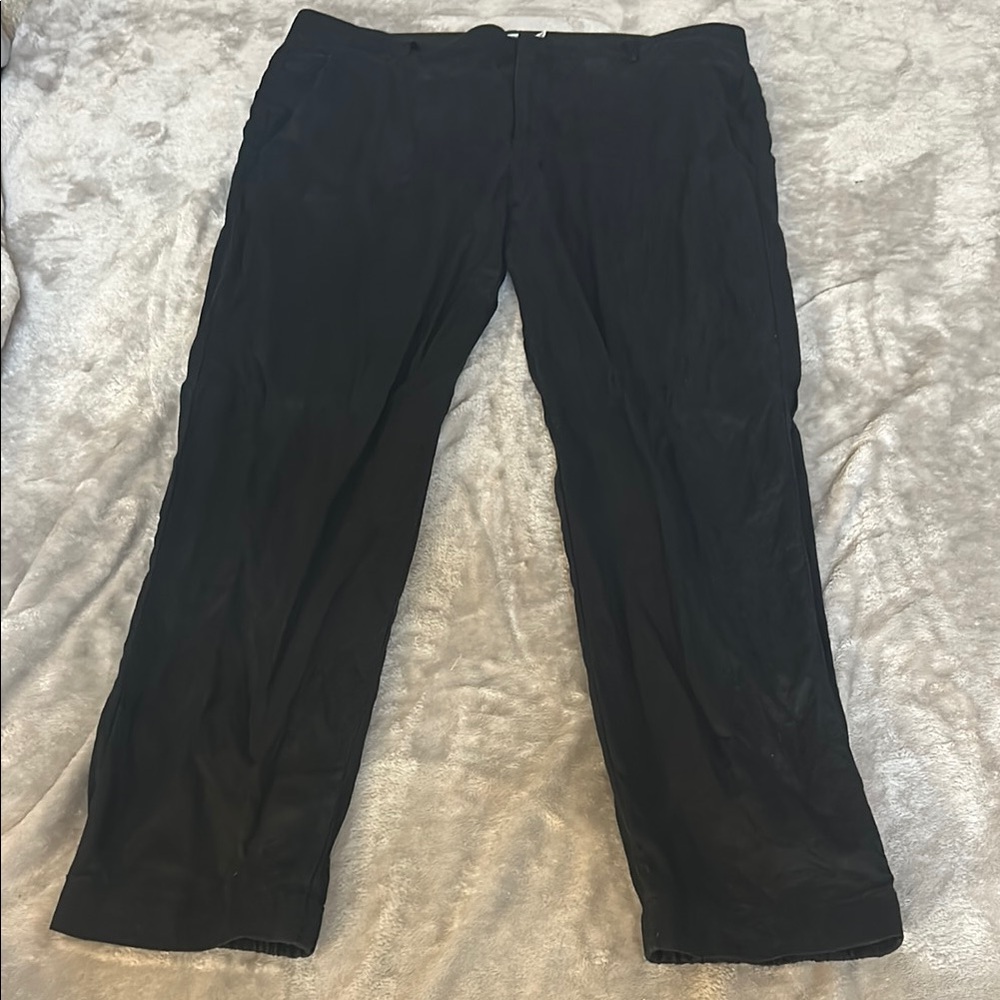 Vince black linen ankle pant